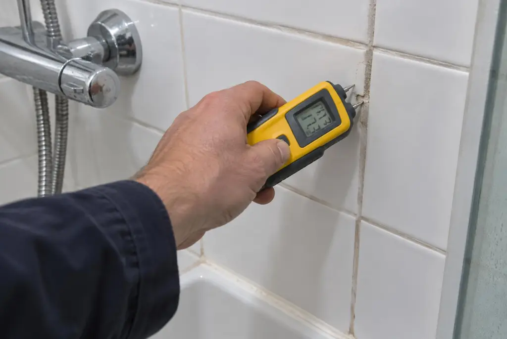 Lekdetectie Waalwijk – vochtmeter op badkamertegels bij de douche